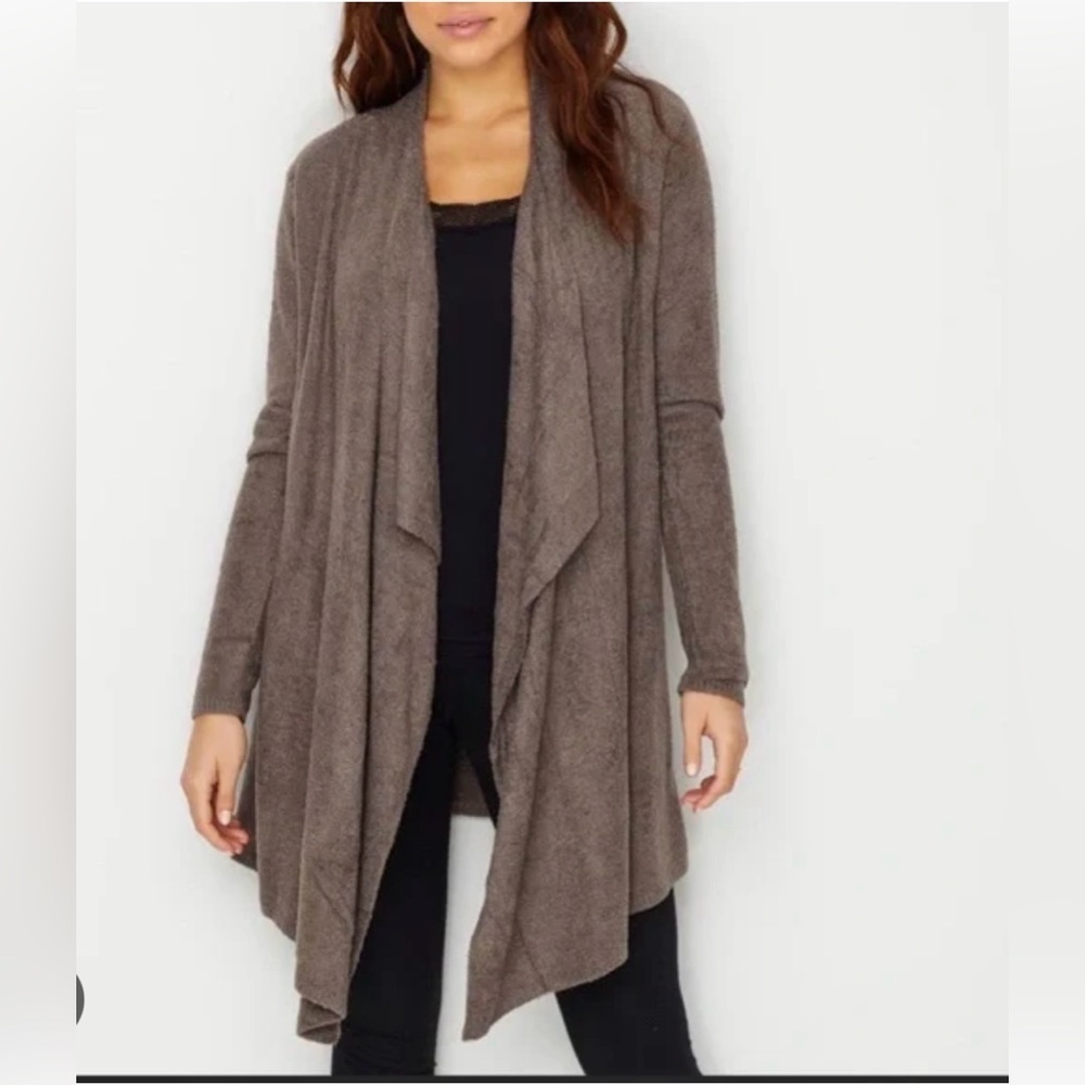 Barefoot Dreams Taupe Open Front Cardigan